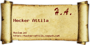 Hecker Attila névjegykártya